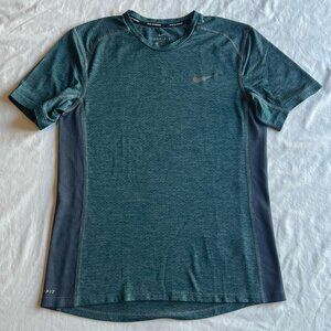 Nike Heather Blue Dri-FIT Short-Sleeve Running Top - Men's Small